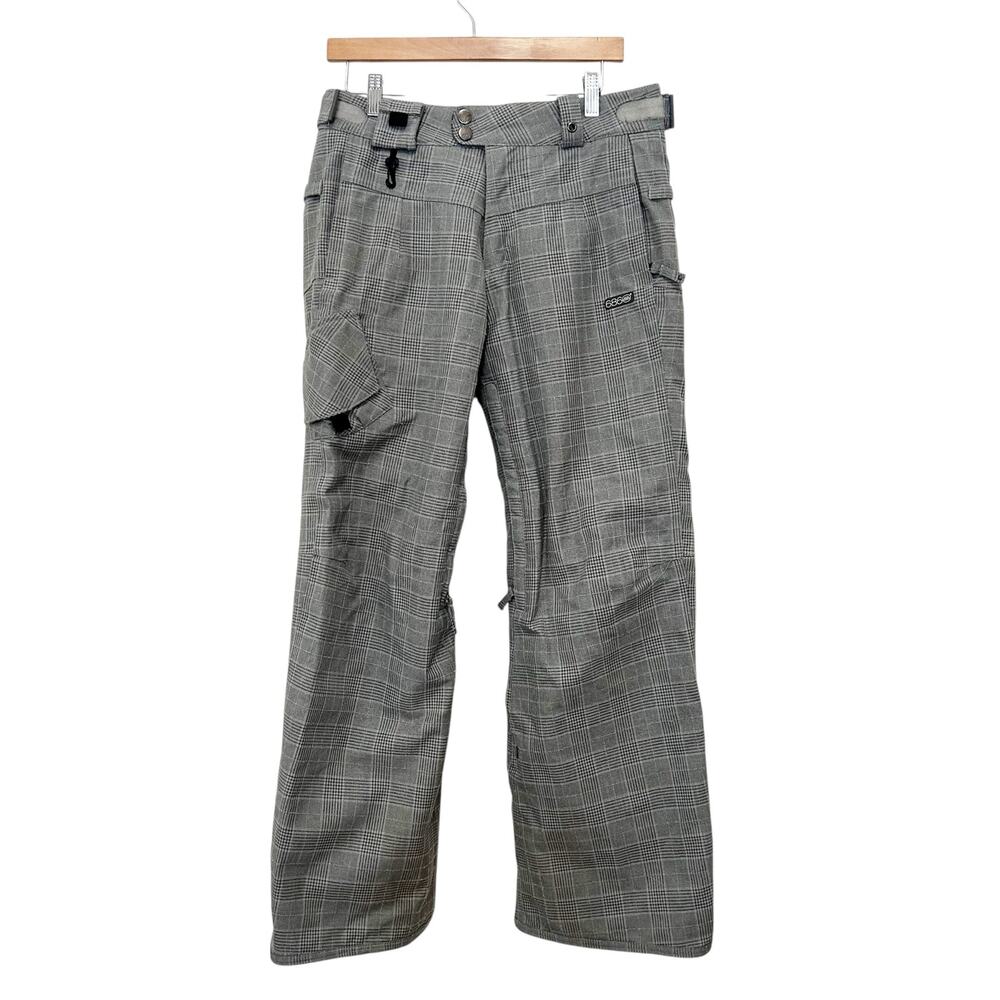 686 Smarty Gray Plaid Snow Pants Sz M Womens